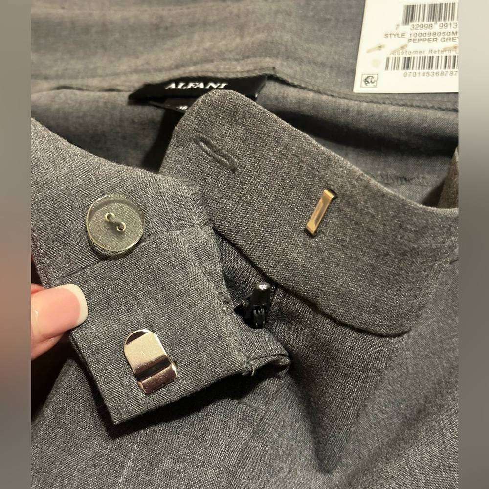 Alfani Women's Gray Tailored Dress Trousers - NWT Size 16